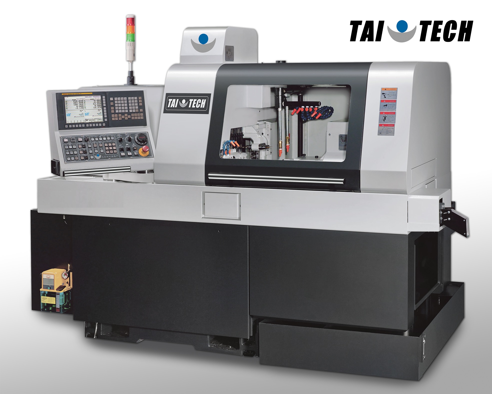 Tornio CNC TAI-TECH dettaglio mandrino e torretta